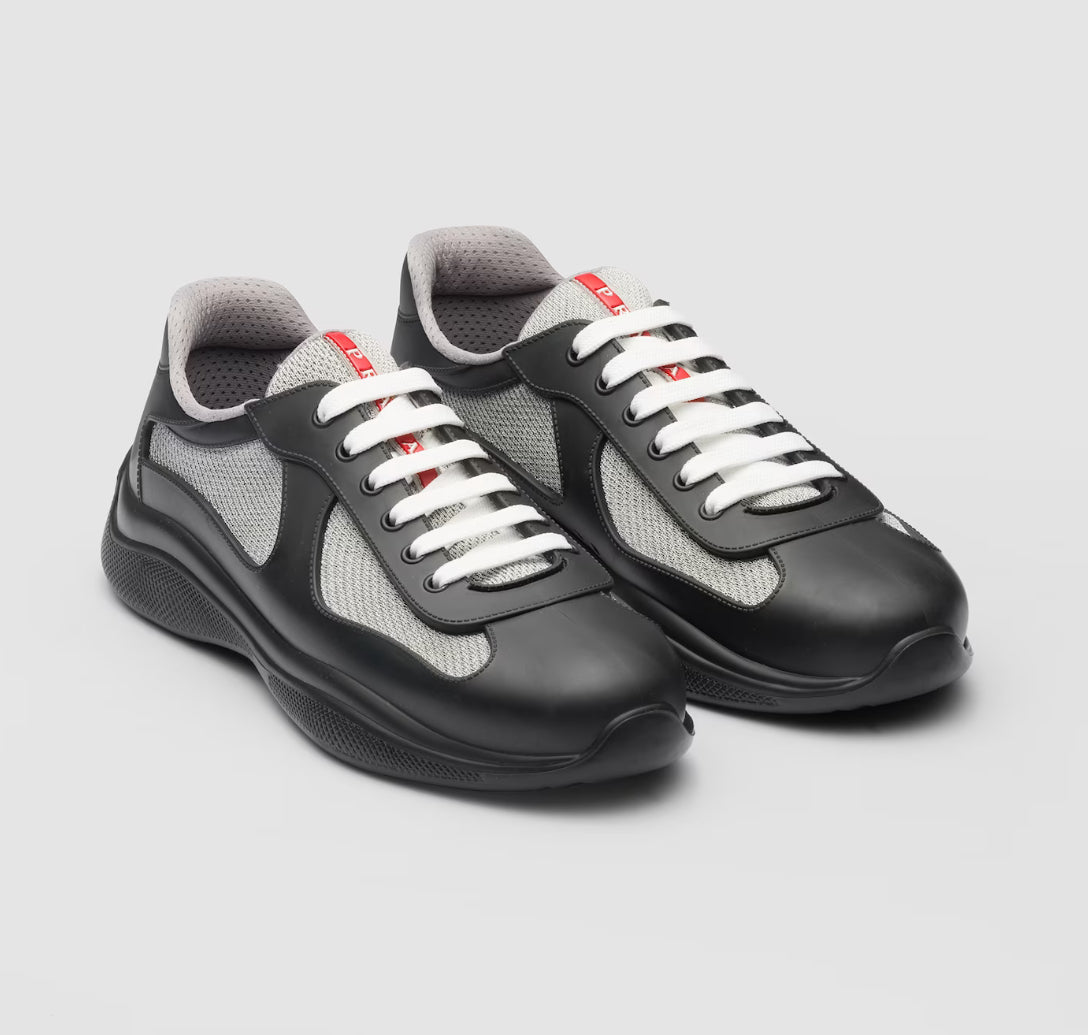 Prada Americas Cup Soft Rubber 'Black Silver' Sneakers