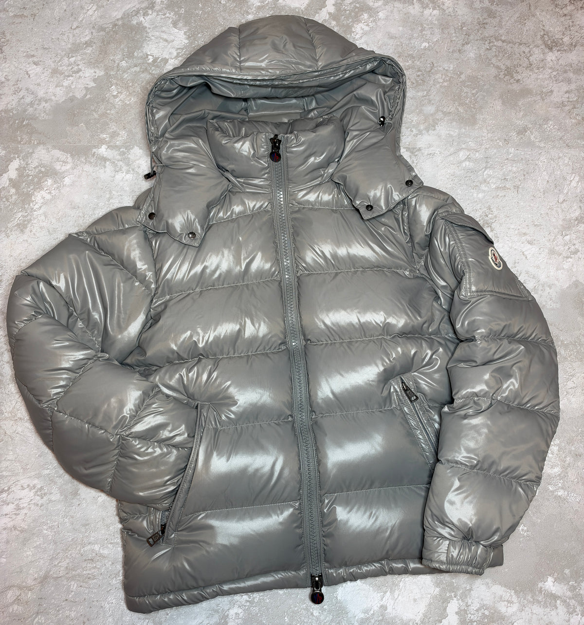 MONCLER MAYA PUFFER JACKET ‘SILVER’