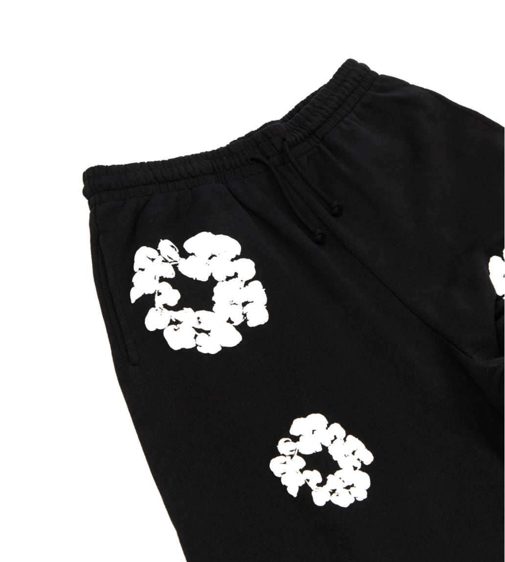 Denim Tears Cotton Wreath Baggy Sweatpants 'Black' image 2