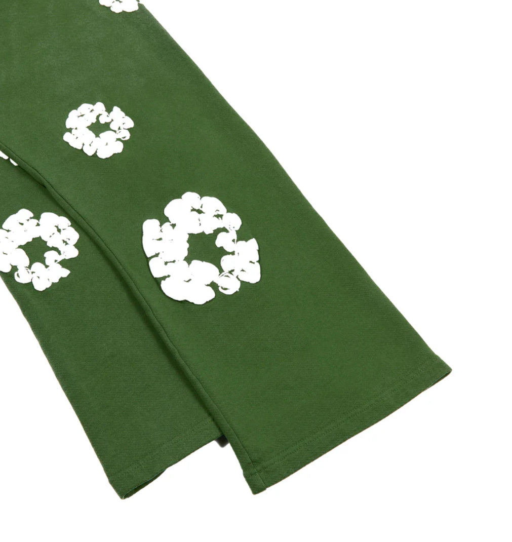 Denim Tears Cotton Wreath Baggy Sweatpants 'Green' image 4