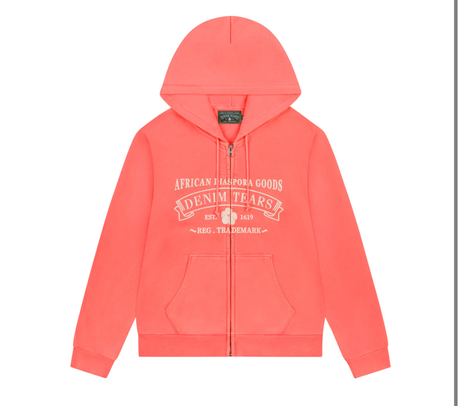 DENIM TEARS ADG ZIP HOODIE 'SEA CORAL'