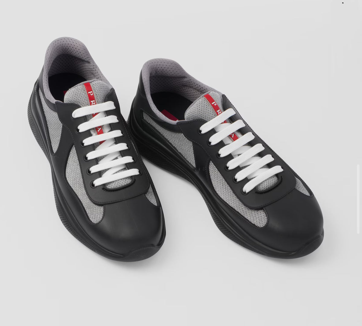 Prada Americas Cup Soft Rubber 'Black Silver' Sneakers image 2