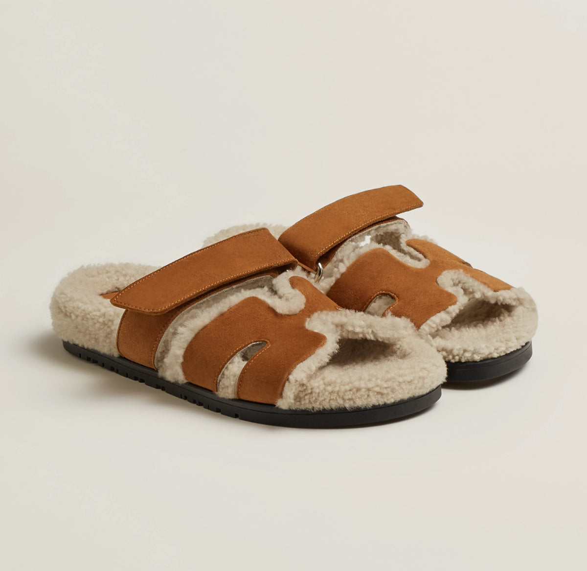 Hermès Chypre Sandal 'Brown Shearling'