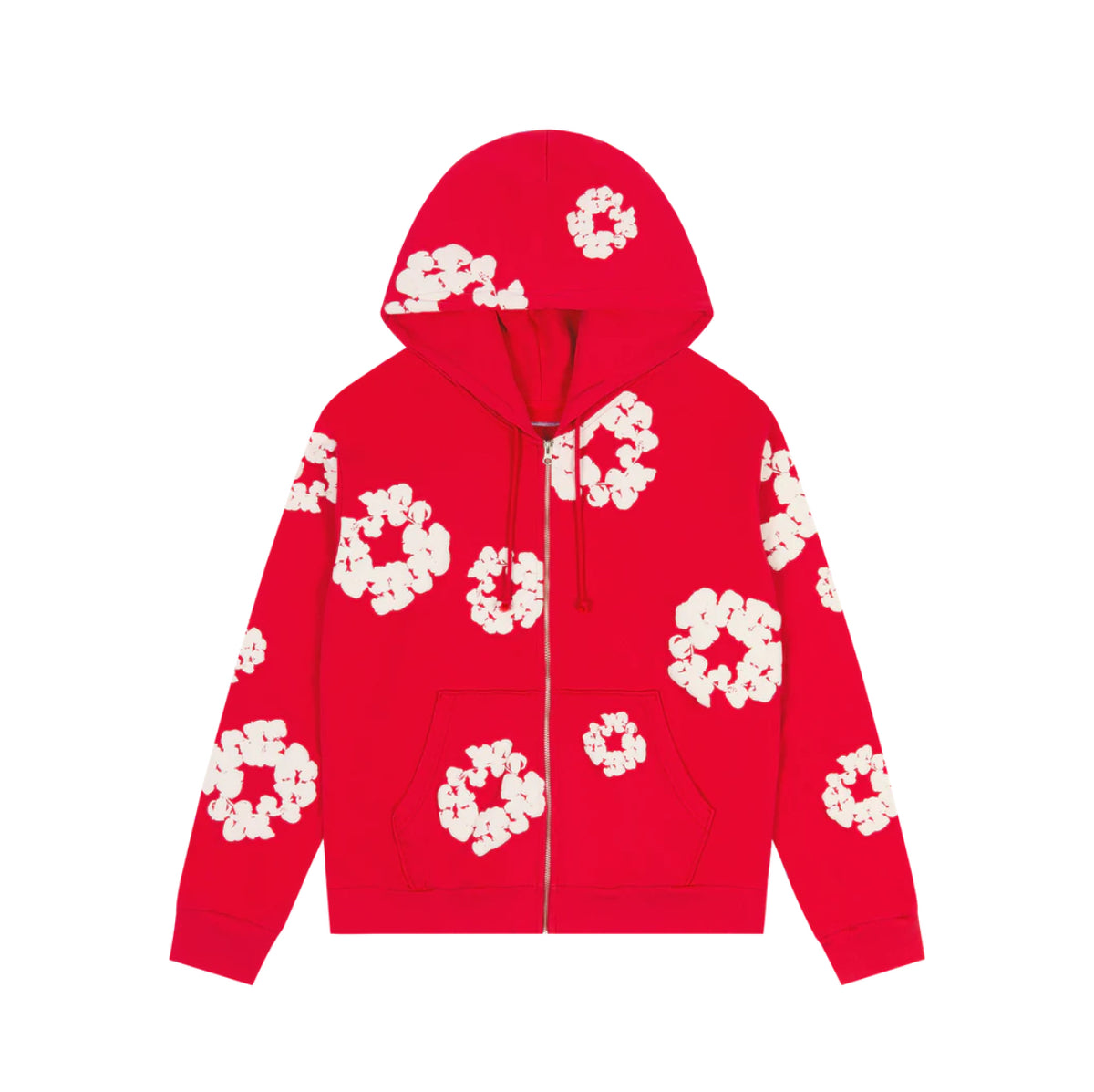 Denim Tears Cotton Wreath Zip Hoodie 'Red'