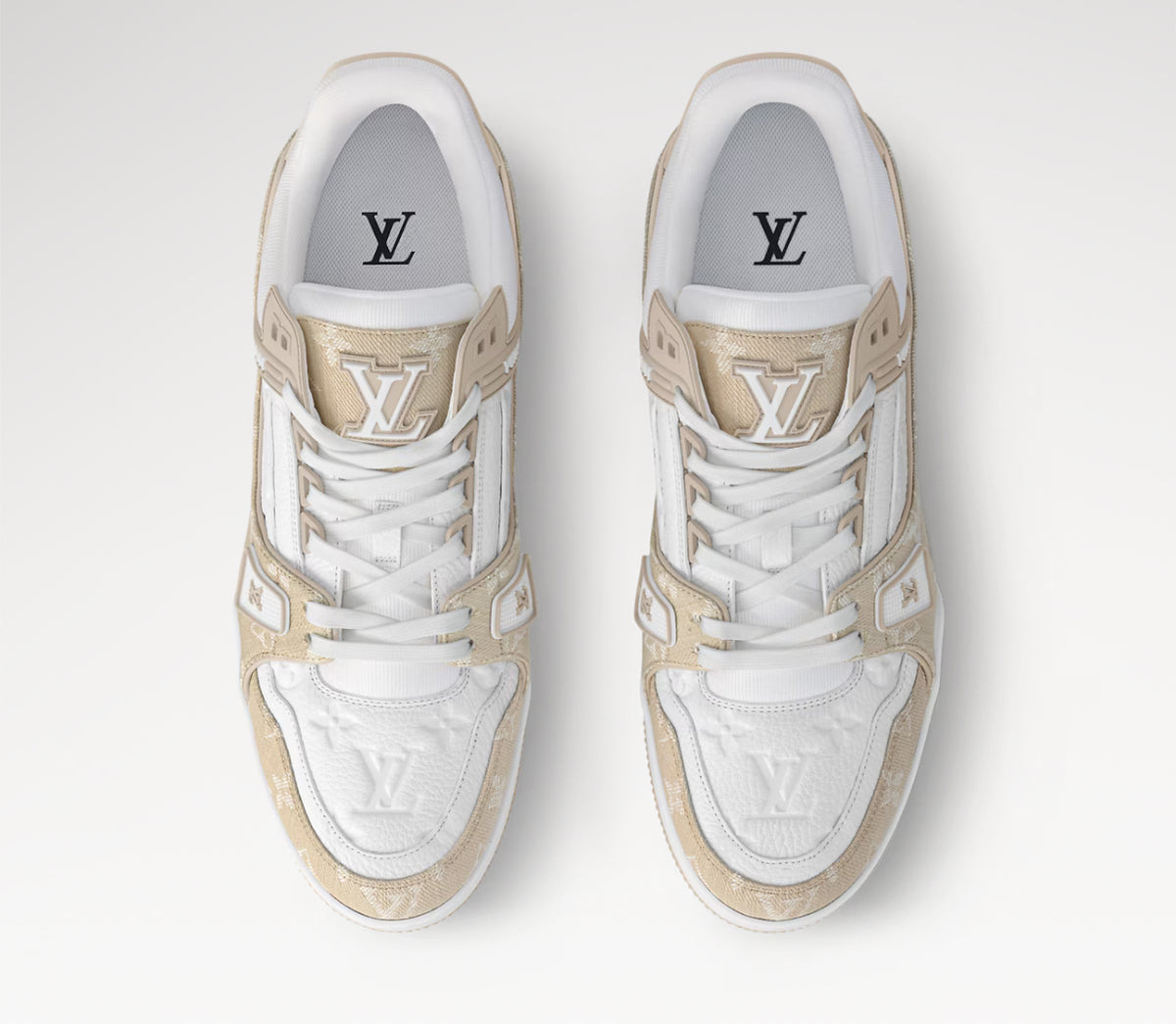 Louis Vuitton LV Trainer Monogram Denim 'Beige' Sneakers image 3