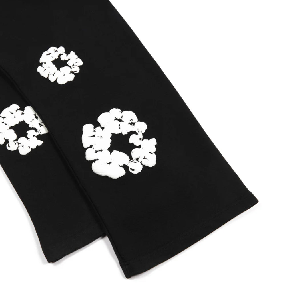 Denim Tears Cotton Wreath Baggy Sweatpants 'Black' image 3