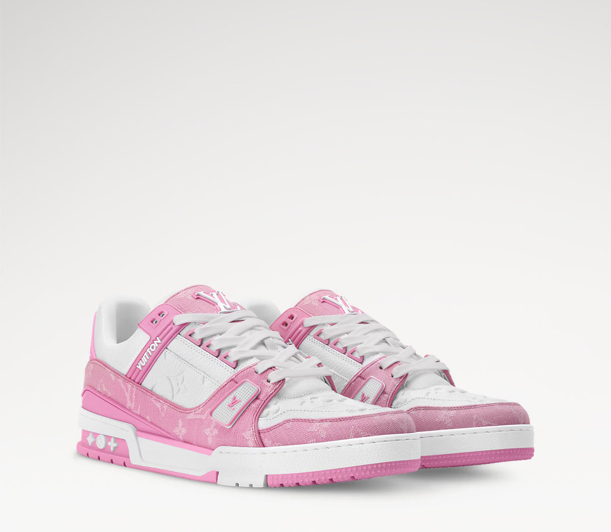 Louis Vuitton LV Trainer Monogram Denim 'Pink' Sneakers