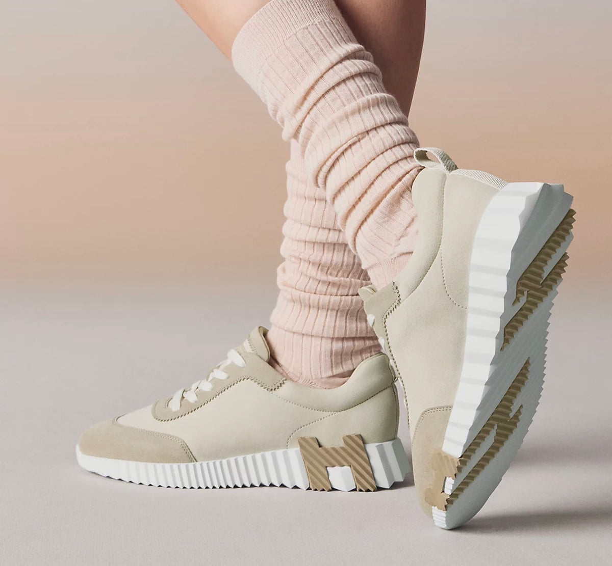 HERMES BOUNCING SNEAKER 'BEIGE GLAISE/ BEIGE ESQUISSE’