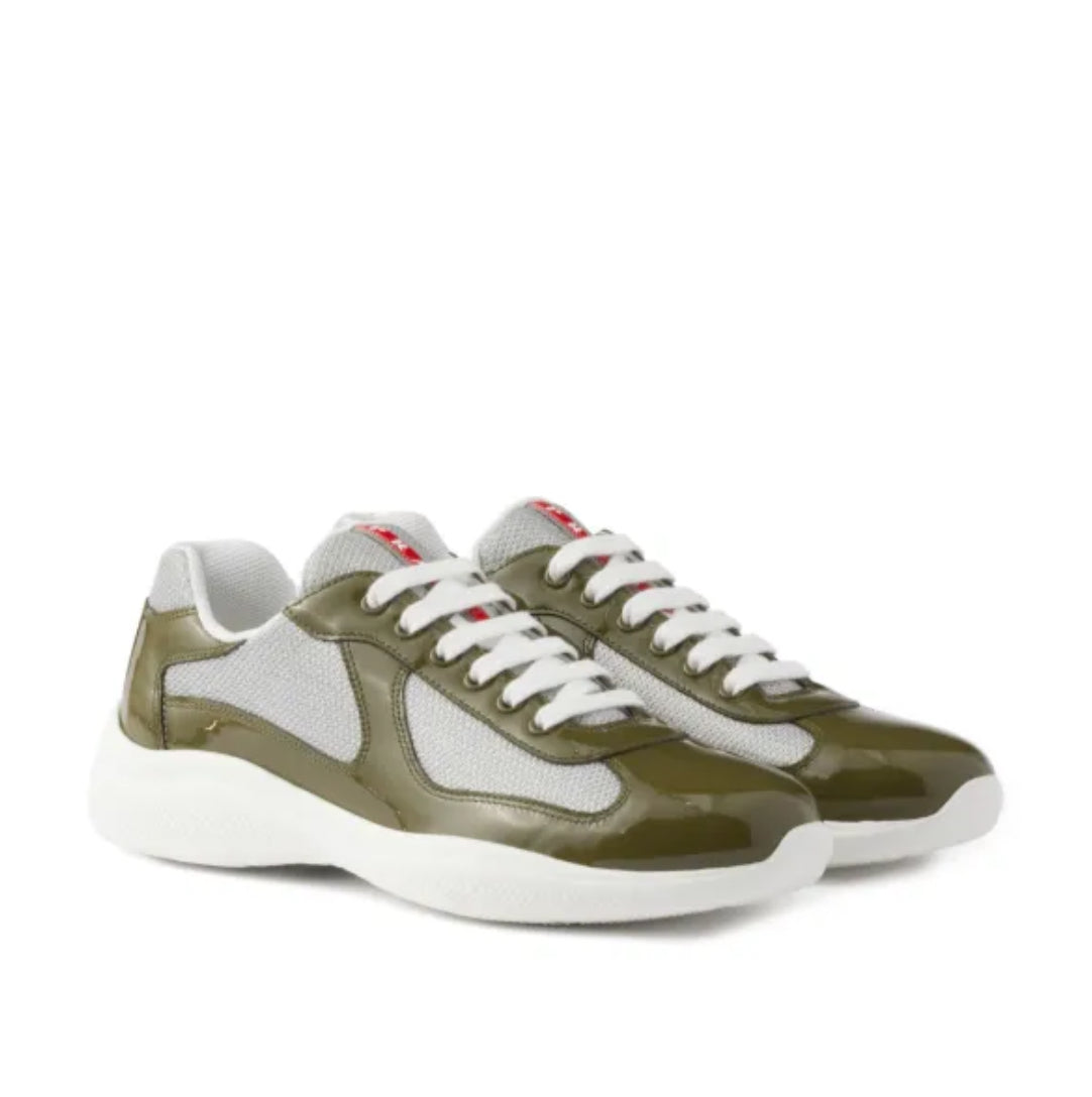 Prada Americas Cup Patent 'Olive' Sneakers
