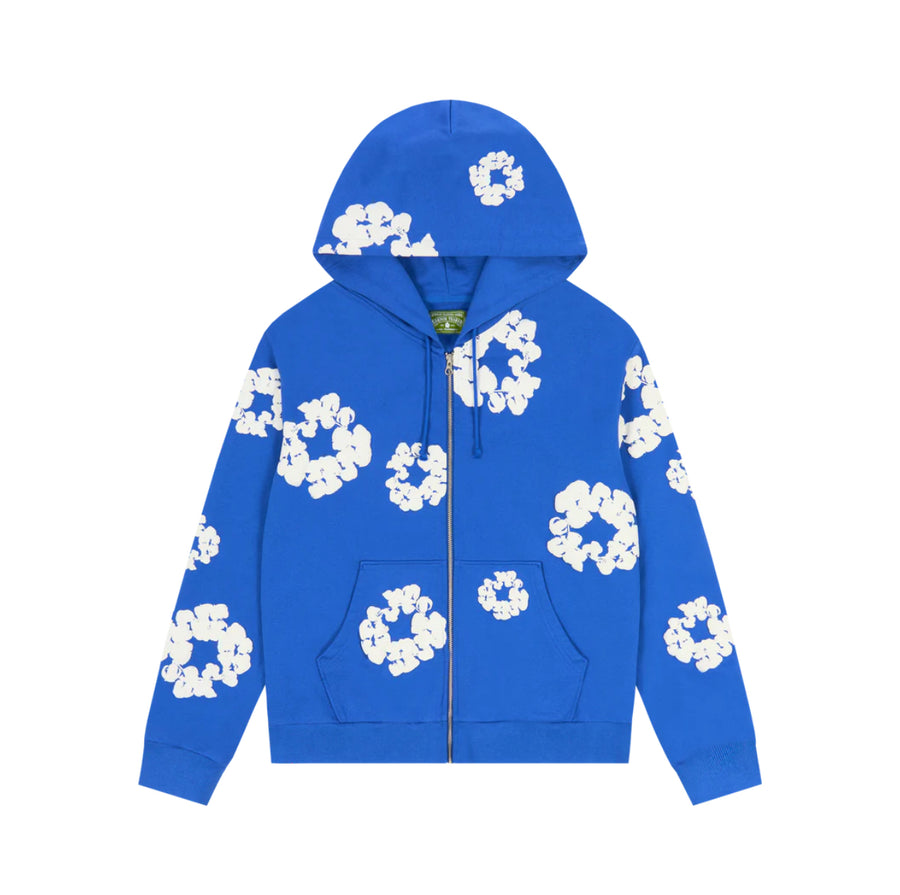 DENIM TEARS COTTON WREATH ZIP HOODIE 'BLUE'