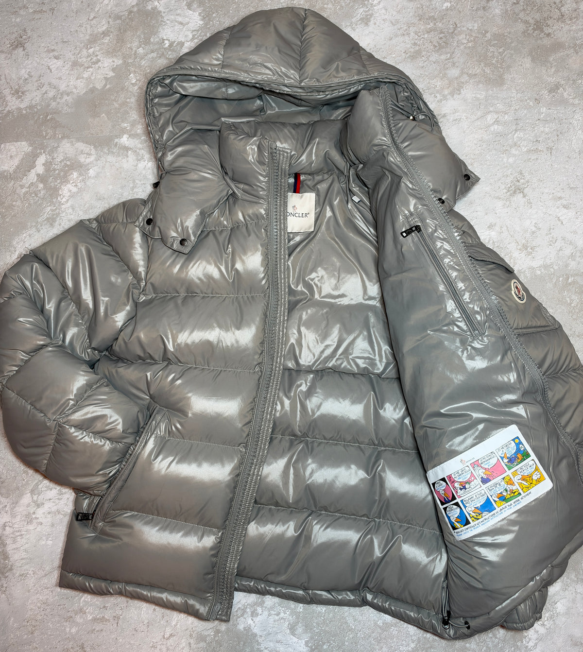 MONCLER MAYA PUFFER JACKET ‘SILVER’