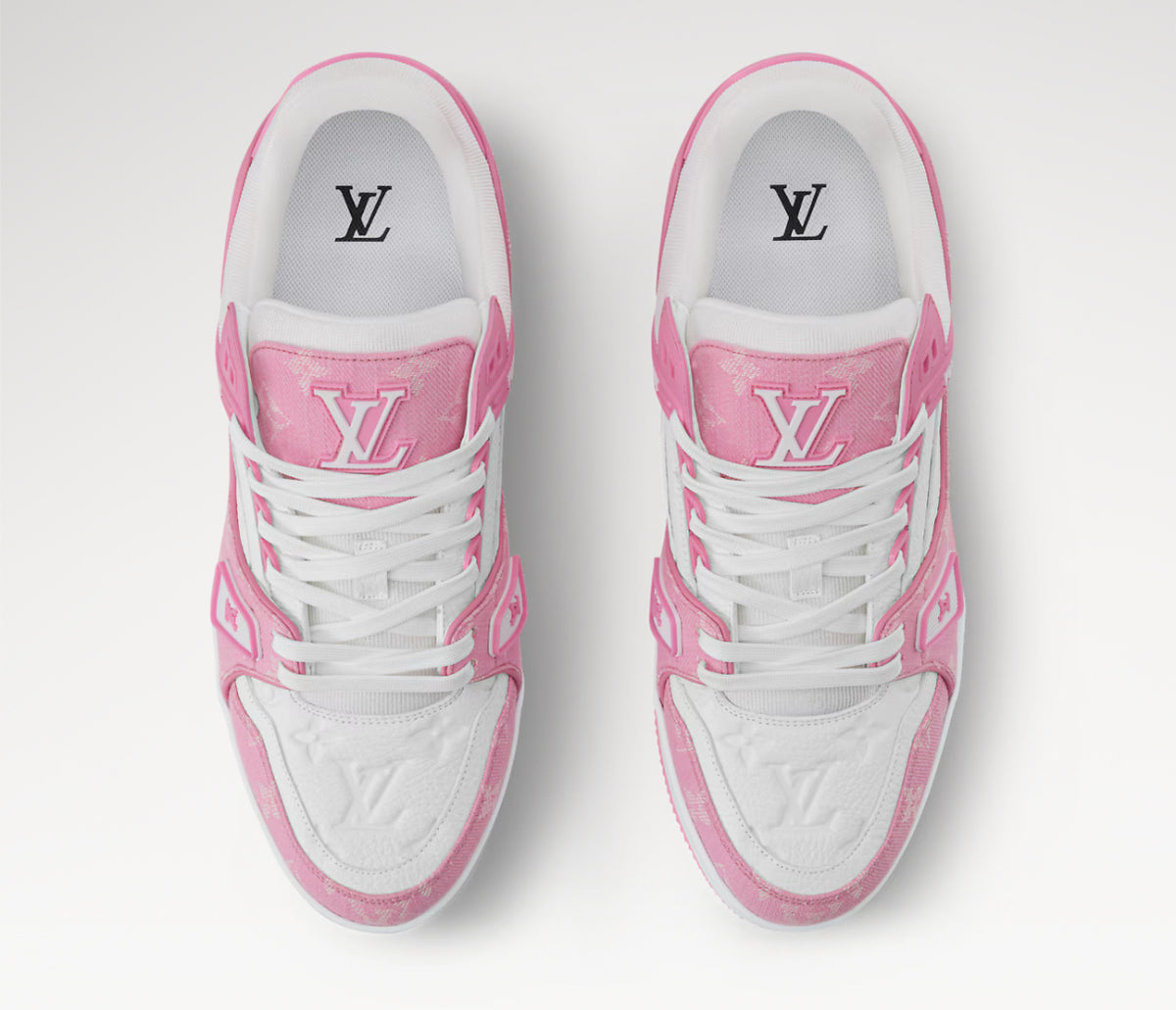 Louis Vuitton LV Trainer Monogram Denim 'Pink' Sneakers image 3