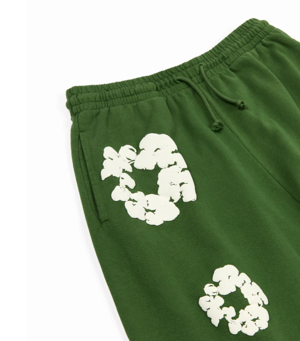 Denim Tears Cotton Wreath Baggy Sweatpants 'Green' image 3
