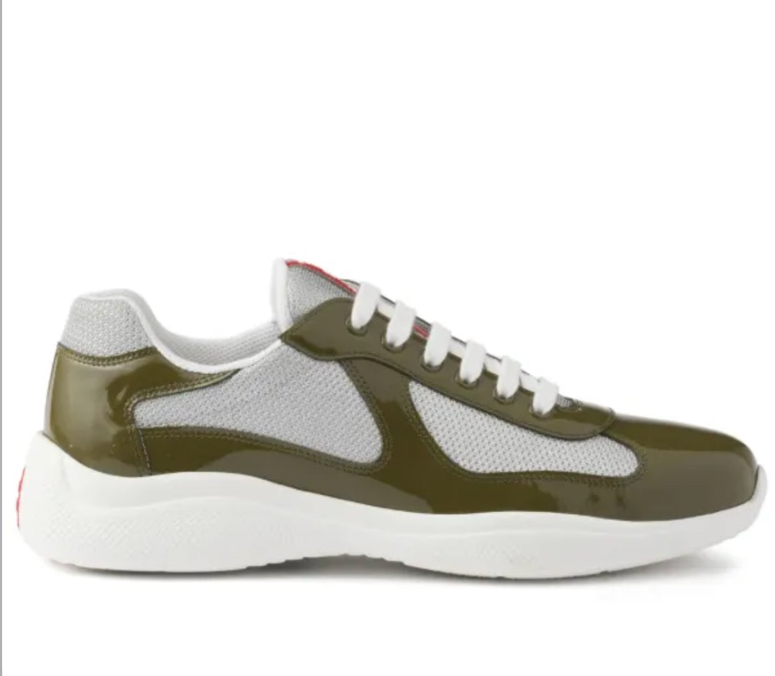 Prada Americas Cup Patent 'Olive' Sneakers image 2