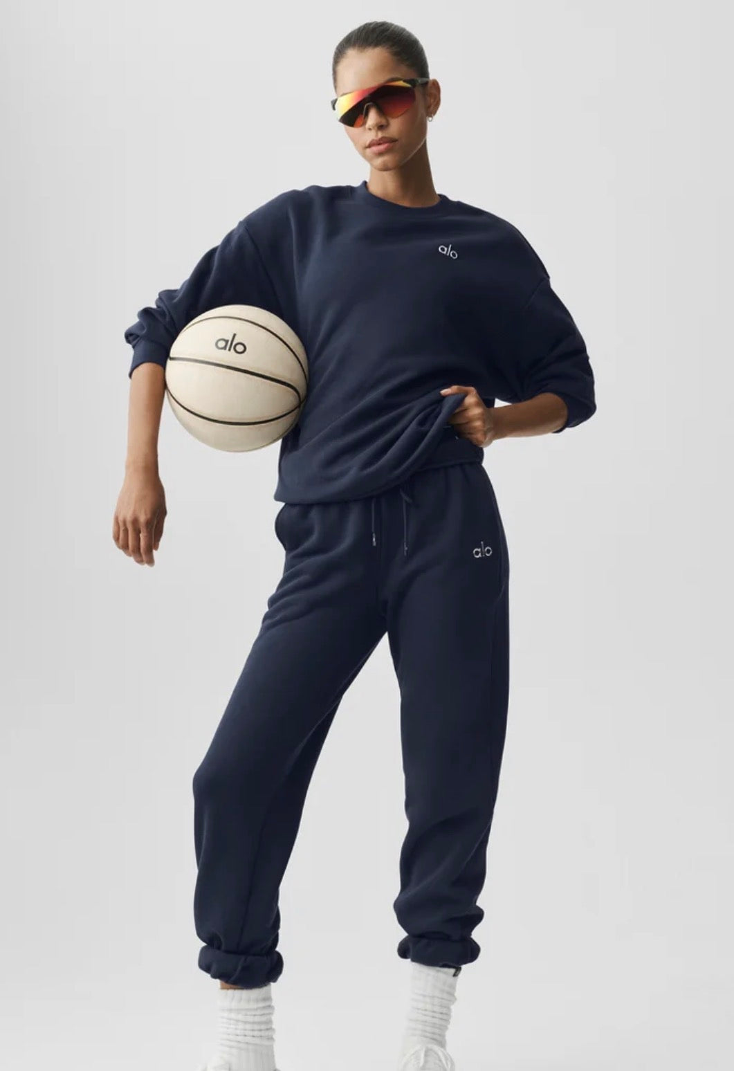 Alo Accolade Crew Neck Pullover 'Navy' image 2