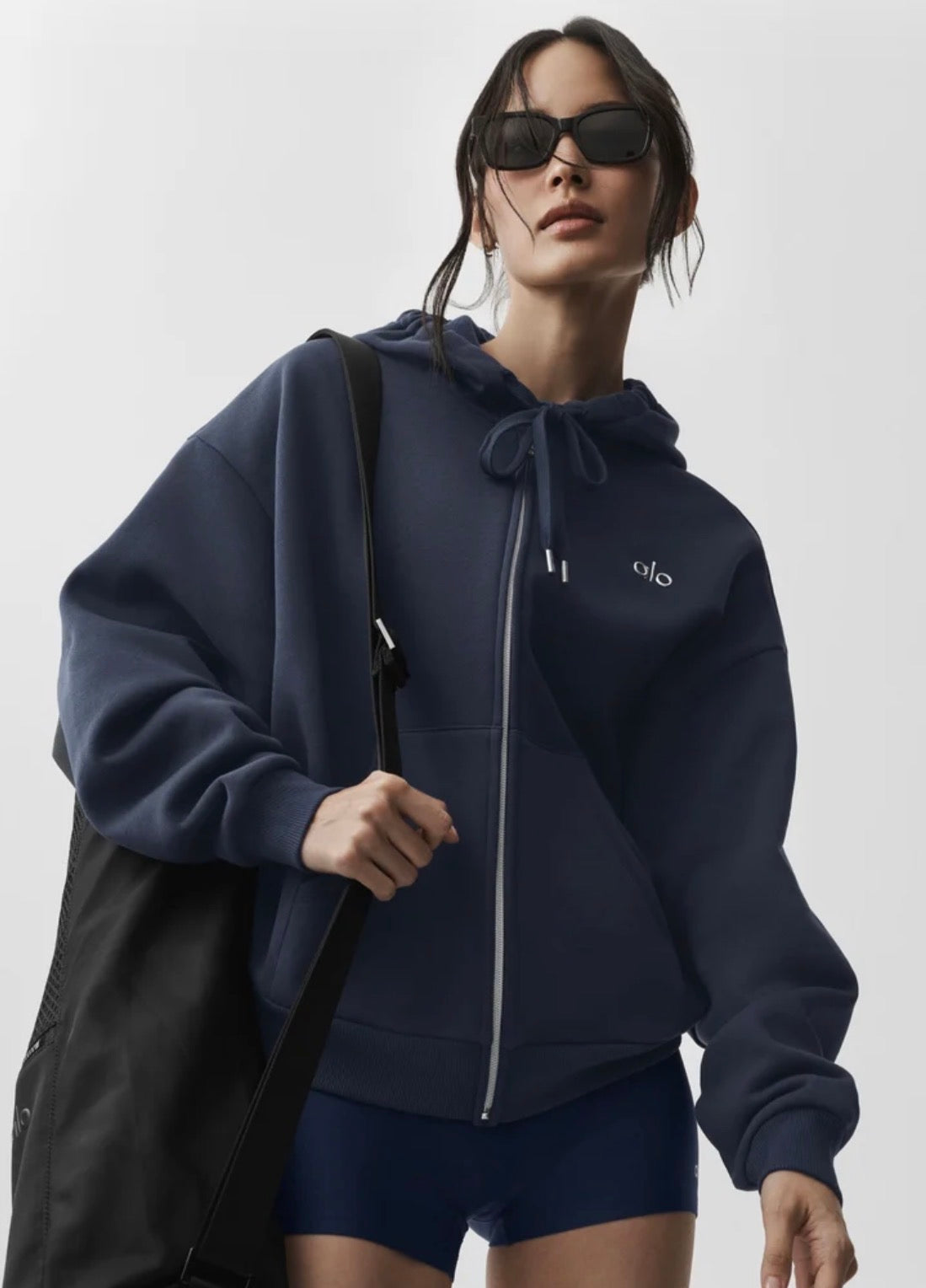 Alo Accolade Full Zip Hoodie 'Navy' image 2