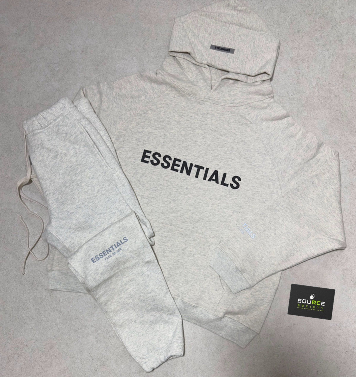 Essentials Front Logo Tracksuit 'Heather Oatmeal'