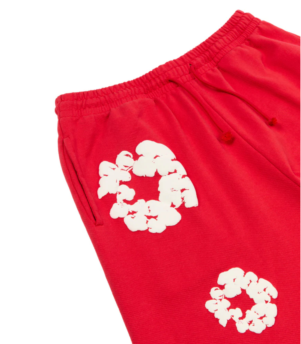 Denim Tears Cotton Wreath Baggy Sweatpants 'Red' image 3