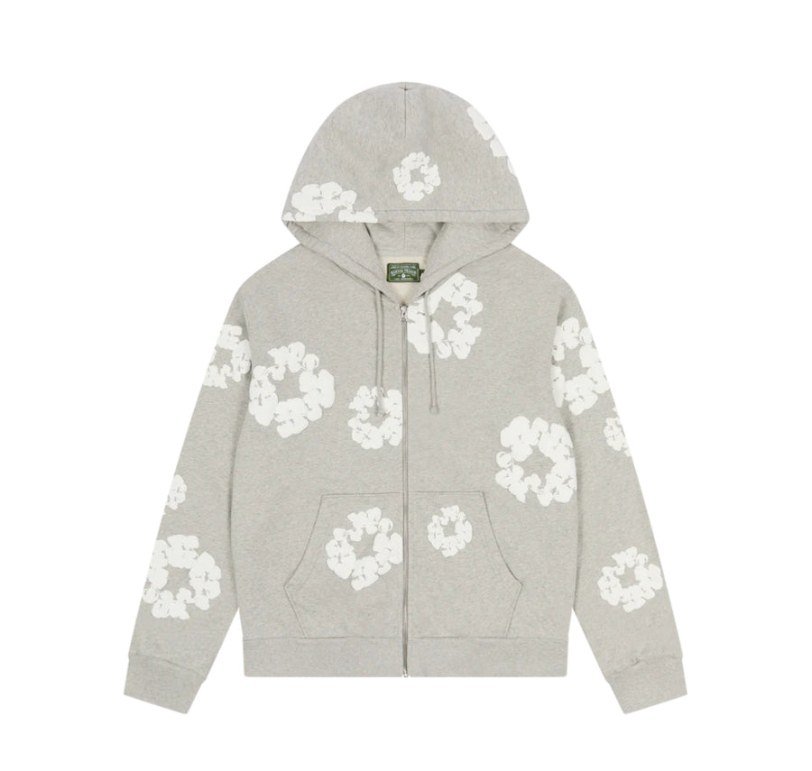 DENIM TEARS COTTON WREATH ZIP HOODIE 'GREY'