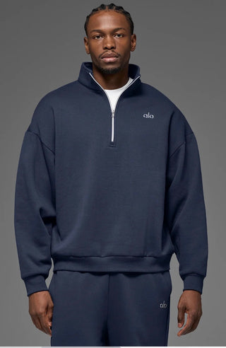 Alo Accolade Quarter Zip Pullover 'Navy'