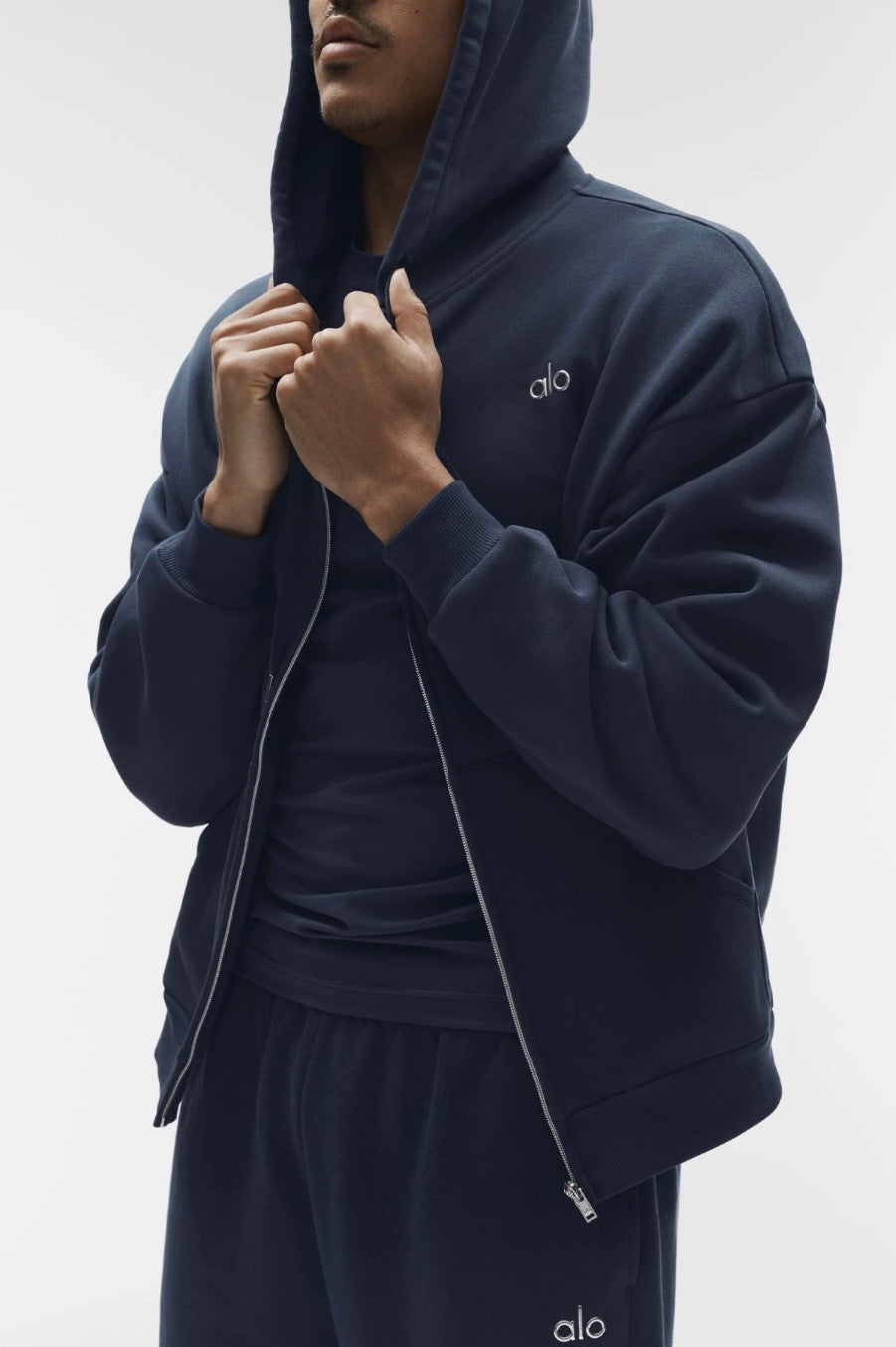 Alo Accolade Full Zip Hoodie 'Navy'