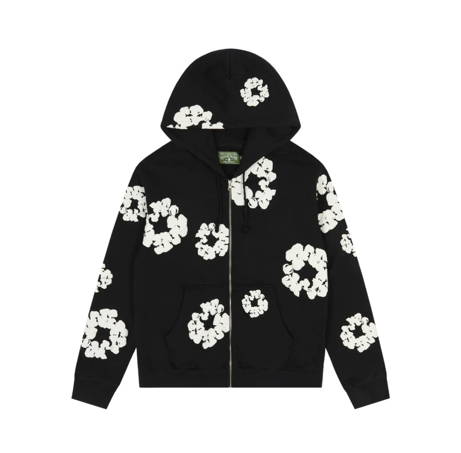 DENIM TEARS COTTON WREATH ZIP HOODIE 'BLACK'