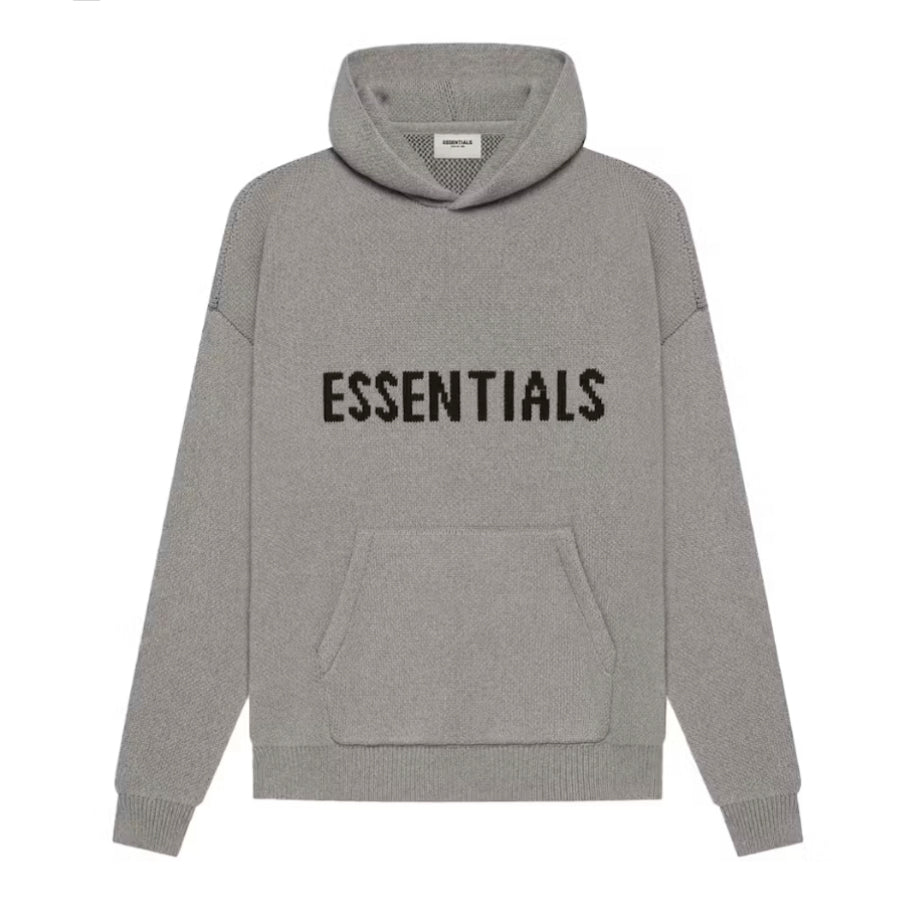 Fear of God Essentials Knit Hoodie 'Dark Oatmeal'