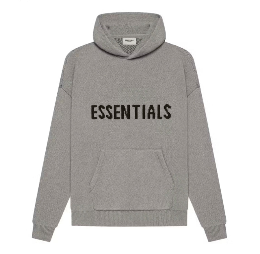 FOG ESSENTIALS KNIT HOODIE 'DARK OATMEAL'
