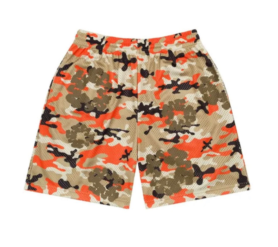 Denim Tears Camo Cotton Wreath Mesh Shorts 'Brown'