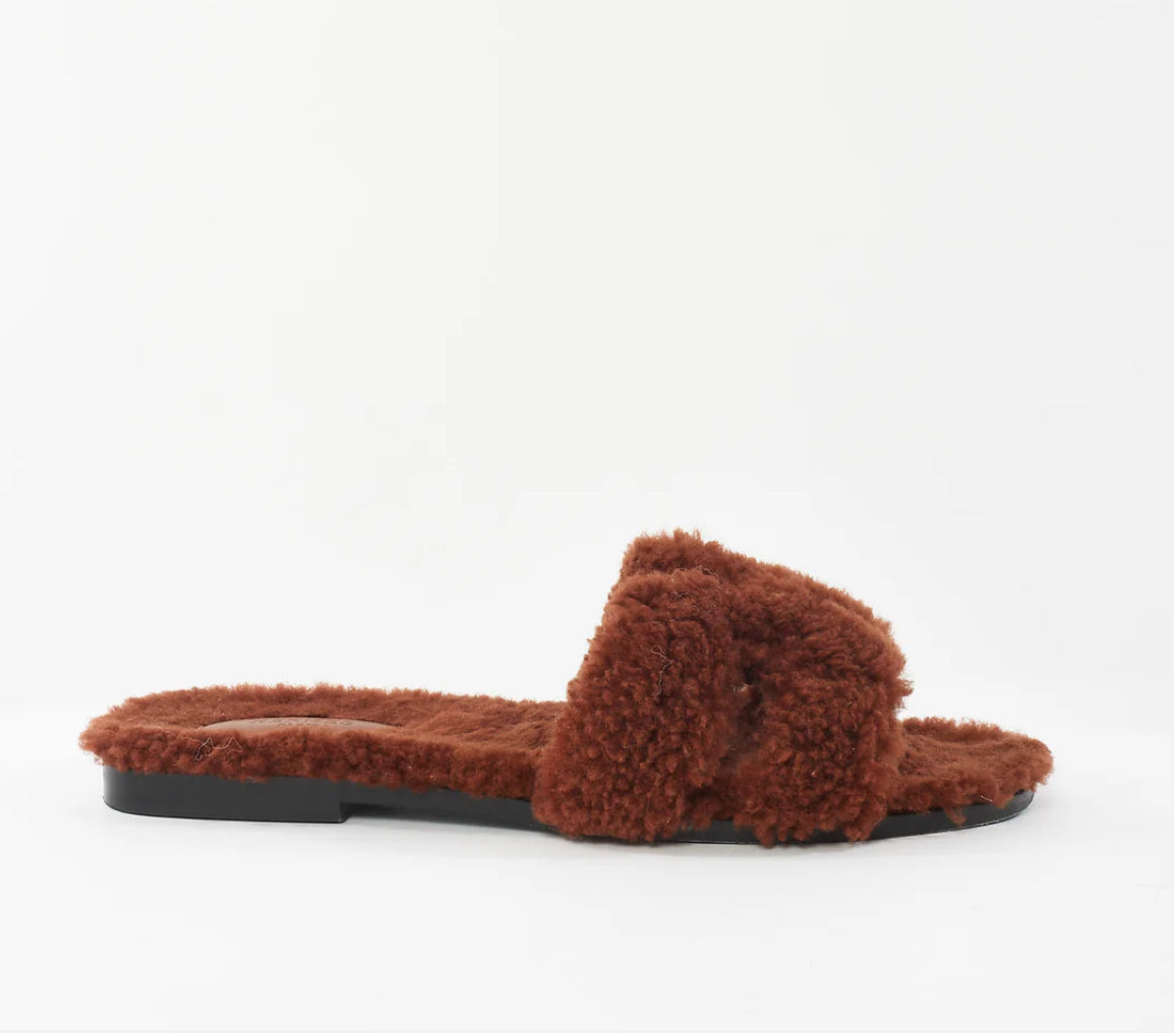 Hermès Oran Shearling Sandal 'Brown'