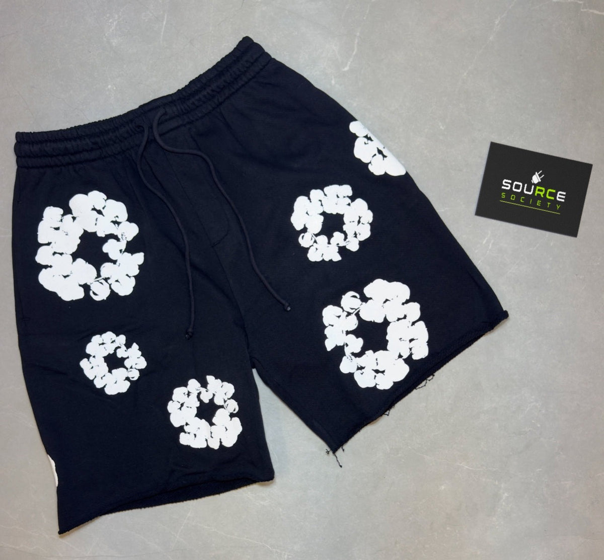 Denim Tears Cotton Wreath Shorts 'Black'