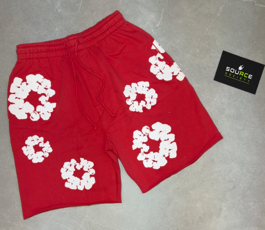 DENIM TEARS COTTON WREATH SHORTS 'RED'