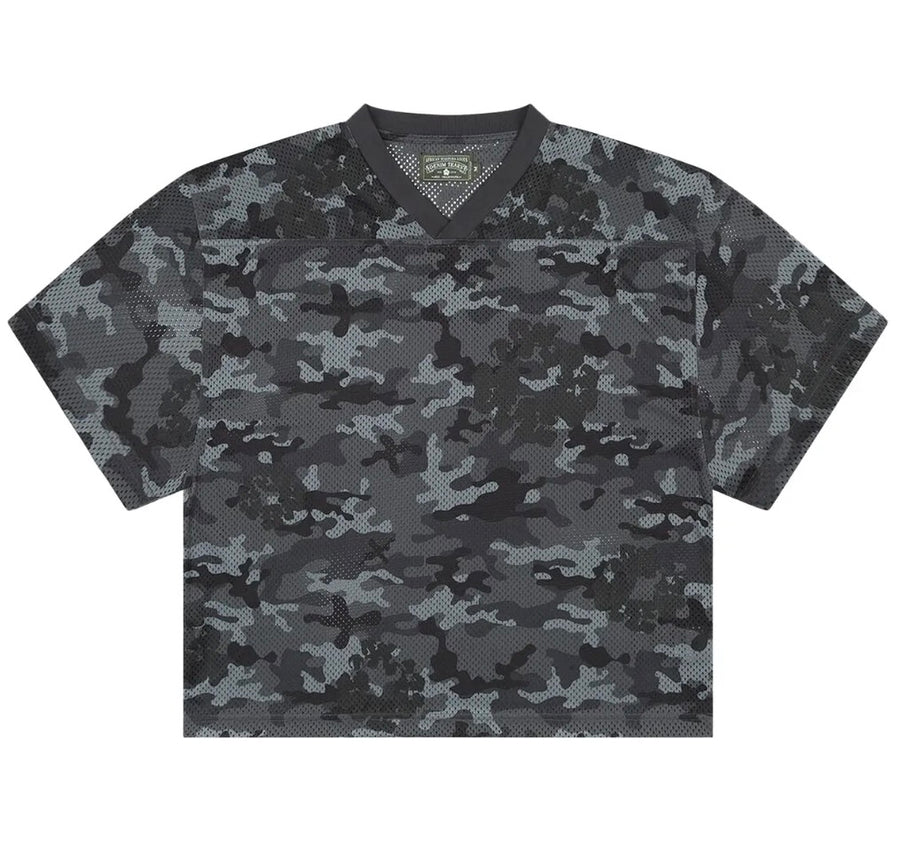 DENIM TEARS CAMO COTTON WREATH MESH T-SHIRT 'BLACK'