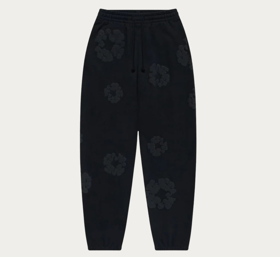 DENIM TEARS COTTON WREATH SWEATPANTS 'BLACK MONOCHROME'