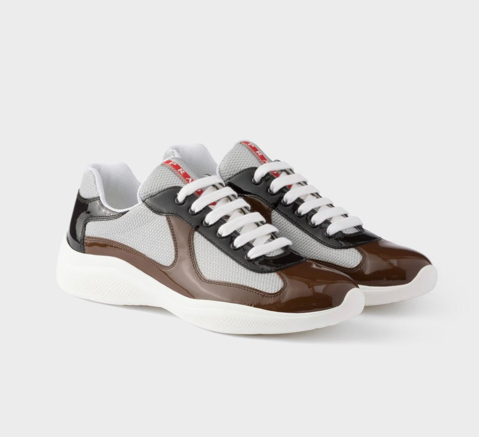 Prada Americas Cup Patent 'Rosewood Ebony' Sneakers