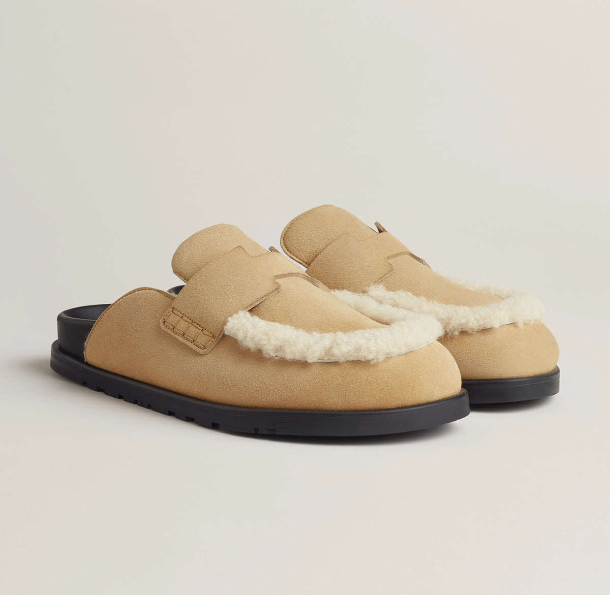 Hermès Go Mule 'Brown Shearling'