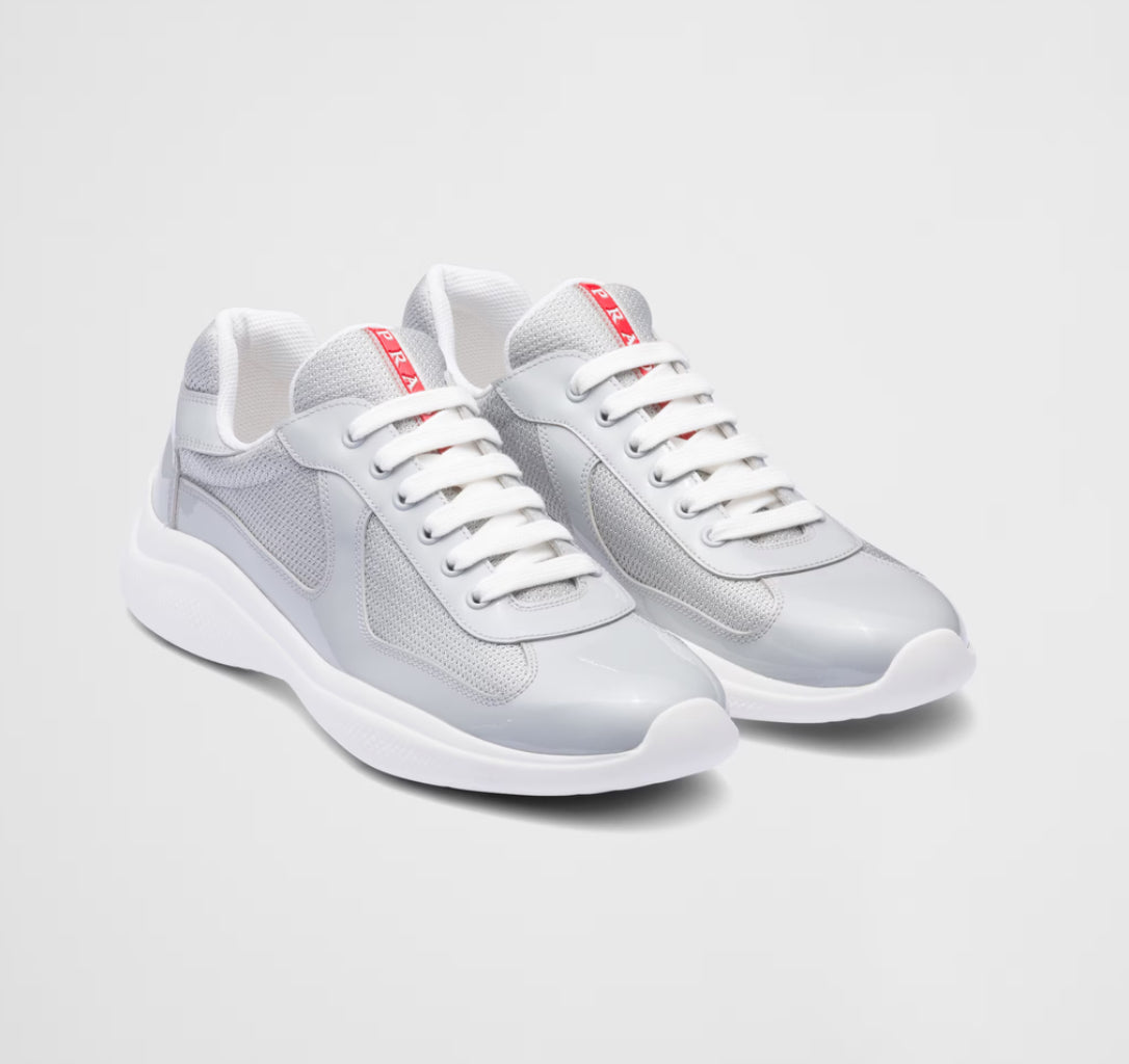 Prada Americas Cup Patent 'Grey Silver' Sneakers