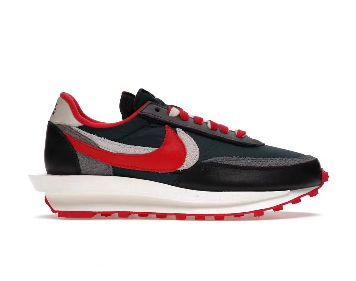 Sacai x Undercover LDWaffle 'Midnight Spruce University Red'