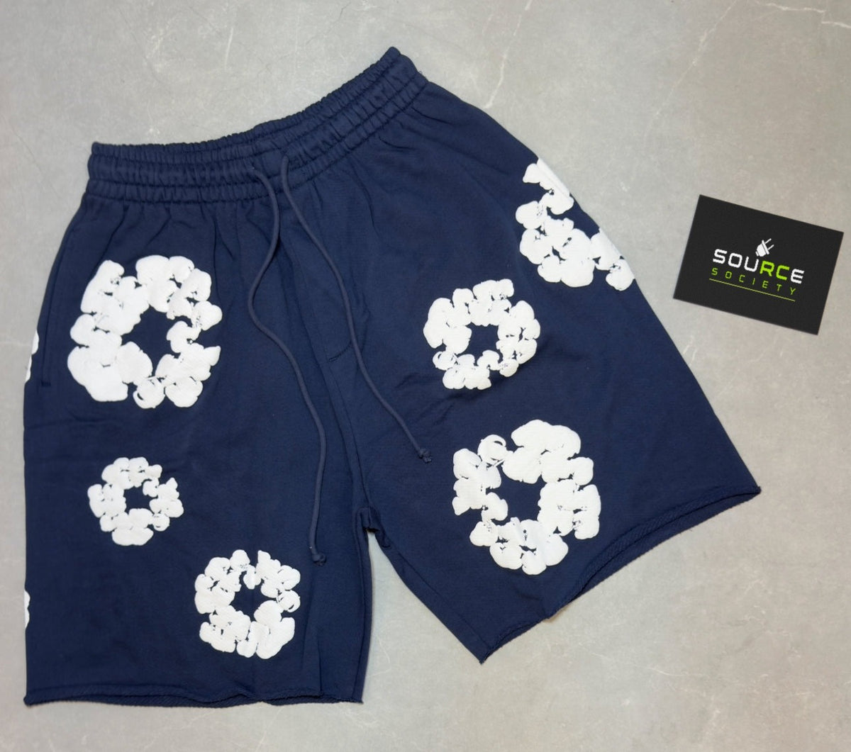 Denim Tears Cotton Wreath Shorts 'Navy'