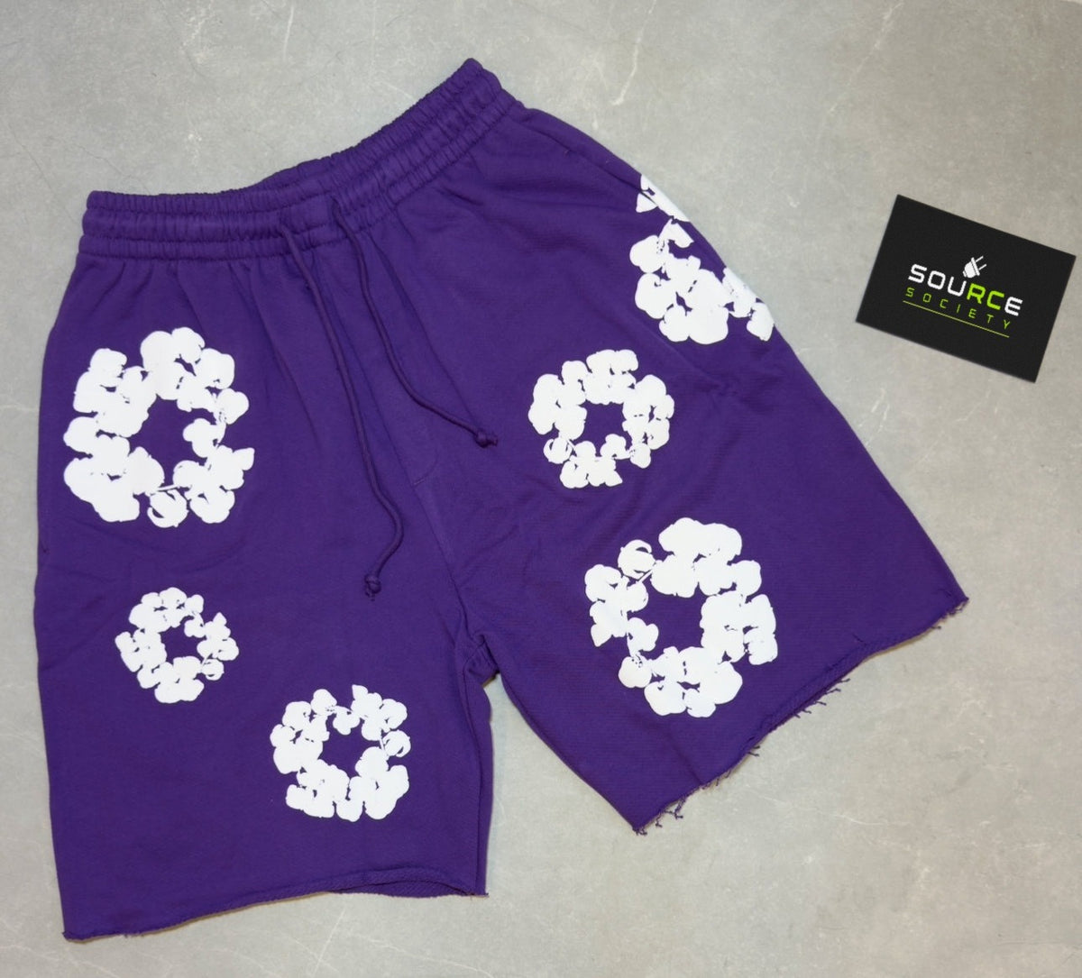 Denim Tears Cotton Wreath Shorts 'Purple'