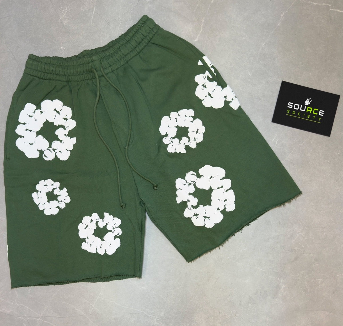 Denim Tears Cotton Wreath Shorts 'Green'