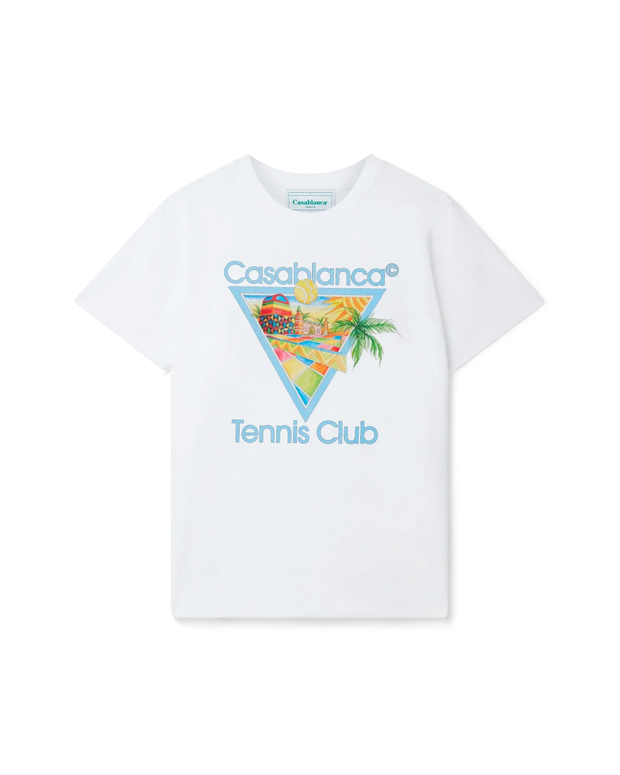 CASABLANCA AFRO CUBISM TENNIS CLUB T-SHIRT 'WHITE'