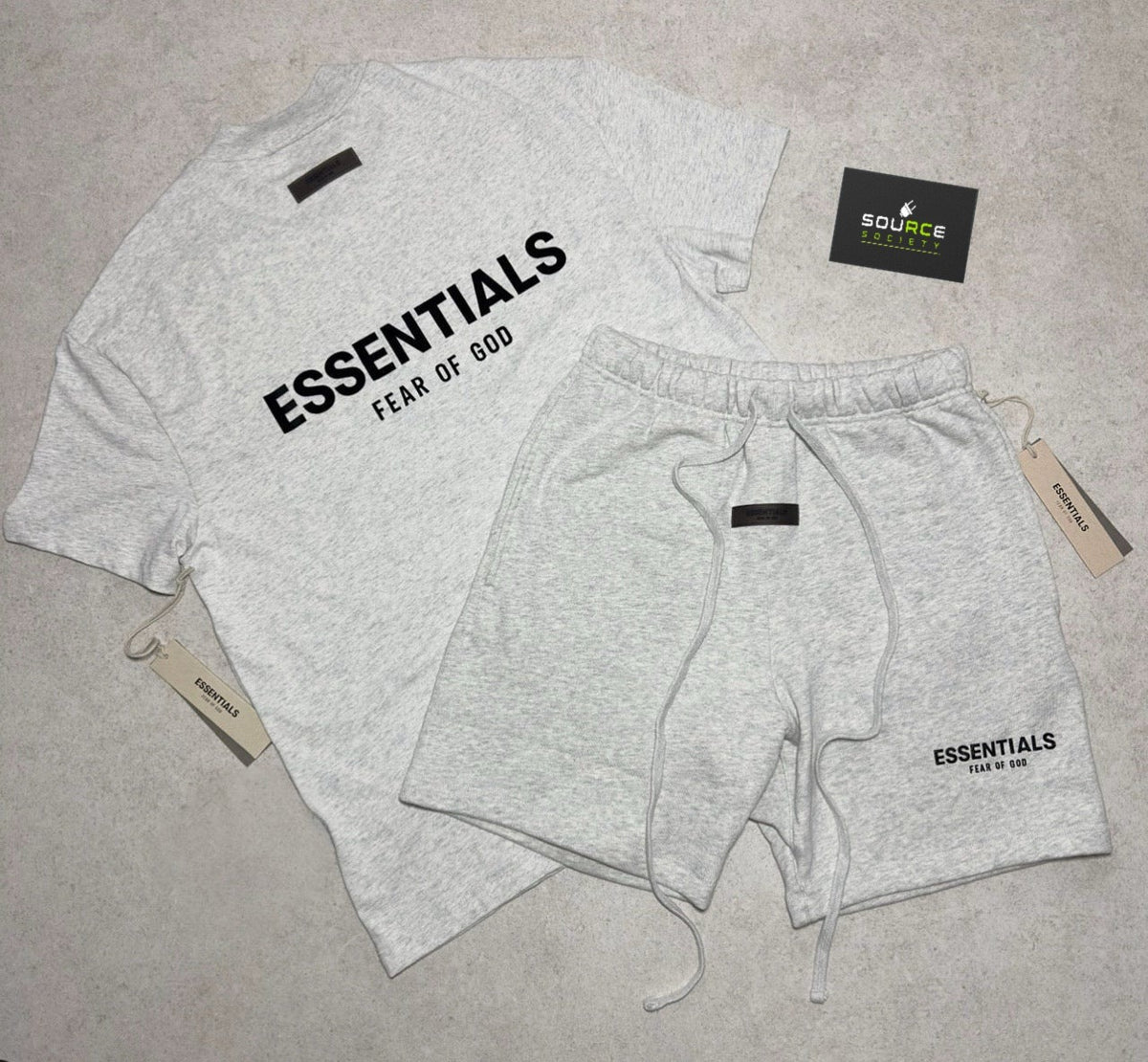 Essentials T-Shirt and Shorts Set 'Heather Oatmeal'