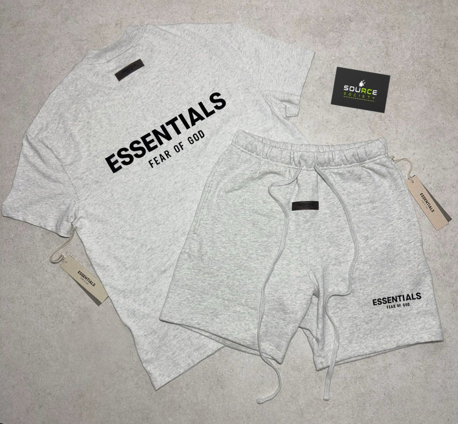 FOG ESSENTIALS T-SHIRT AND SHORTS SET 'HEATHER OATMEAL'