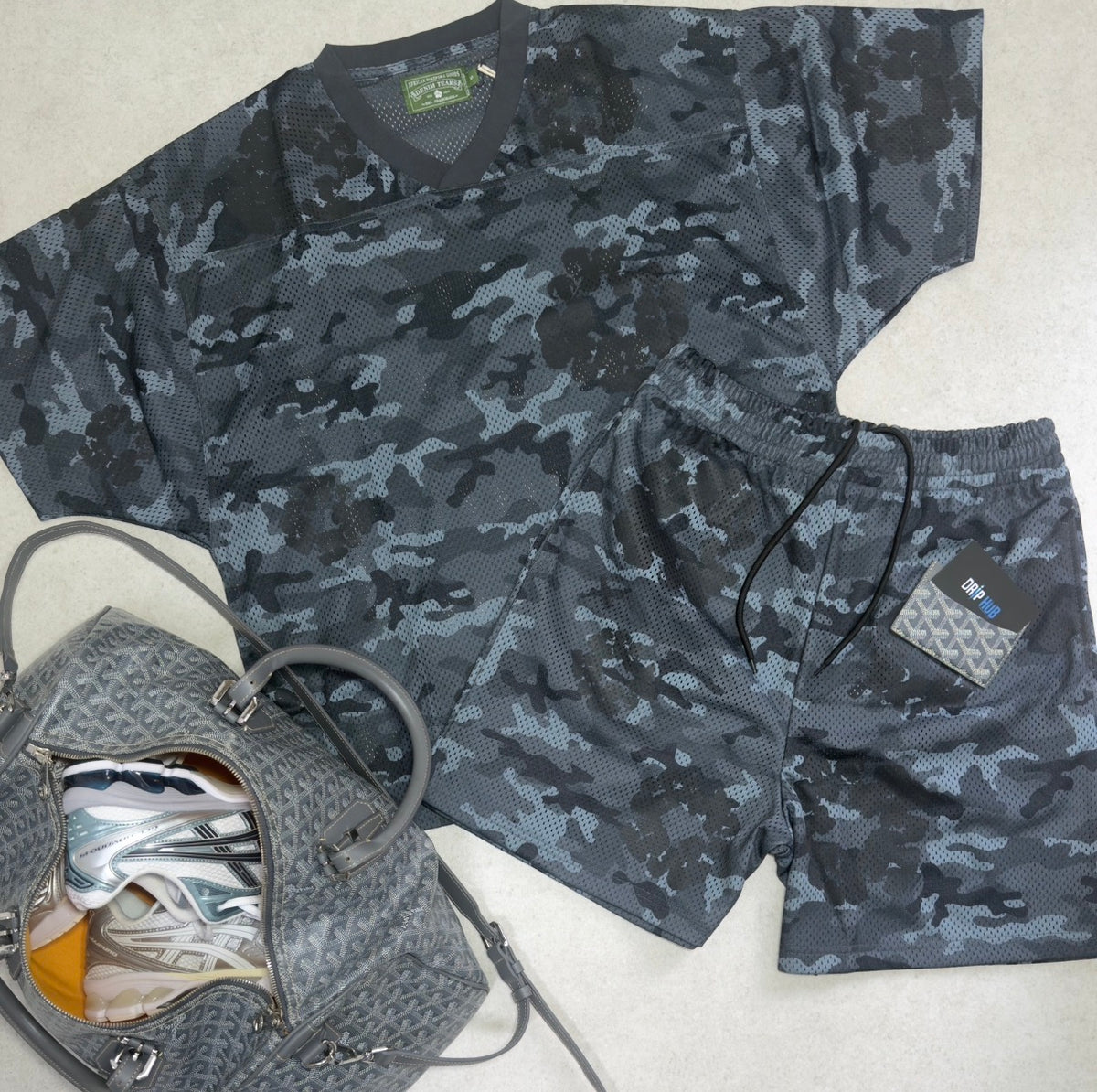 Denim Tears Camo Cotton Wreath Mesh T-Shirt 'Black' image 2